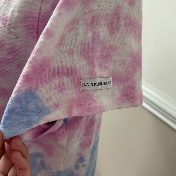 Calvin Klein Jeans Tye Dye Tie Front Tee - Picture 3 of 5